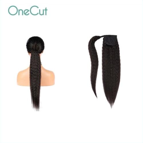Long Ponytail Hair Extension for AFRO Black Women Kinky Curly Drawstring Remy Curly Wrap Around Clip Ins Extensions Pony Tail