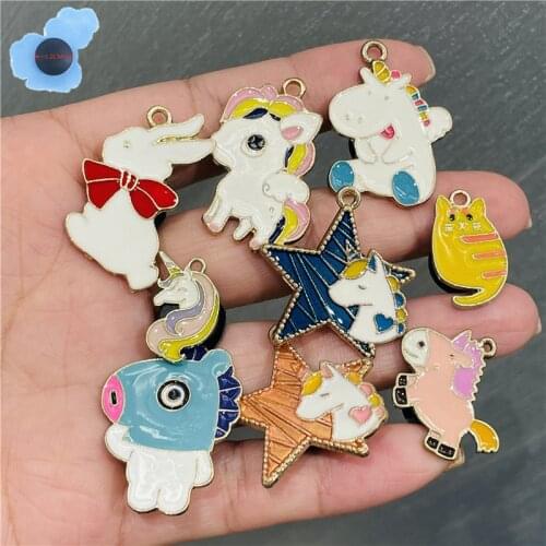 Wholesale 50pcs Metal Lovely Rabbit Unicorn Animals Shoes Accessories Garden Shoe Decorations Fit Croc Jibz Charm