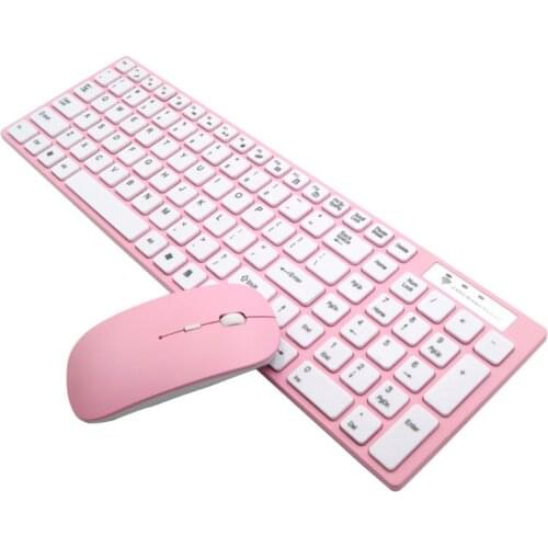 Universal Silent Ultra-thin 2.4G Wireless Keyboard and Mouse Set for Laptop PC E65A