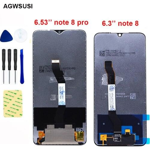 6.3" For Xiaomi Redmi Note 8 LCD Touch Screen Digitizer For Redmi Note 8 Pro LCD Display Assembly Frame Free Shipping + Tools