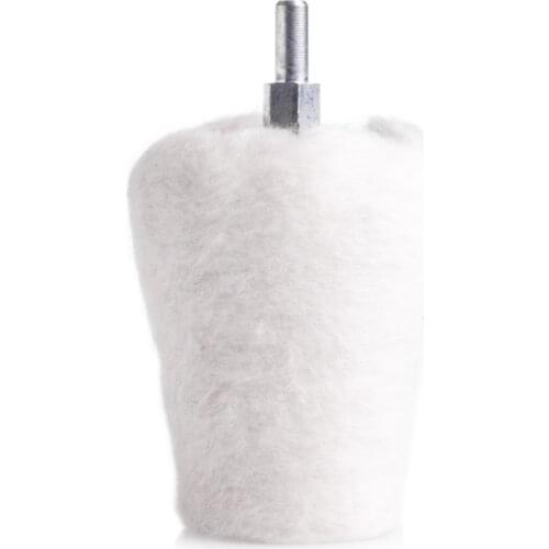 1/4" Shank Brush 2.2" Cone Tapered Rotary Weave Cotton Polishing Buffing Wheel