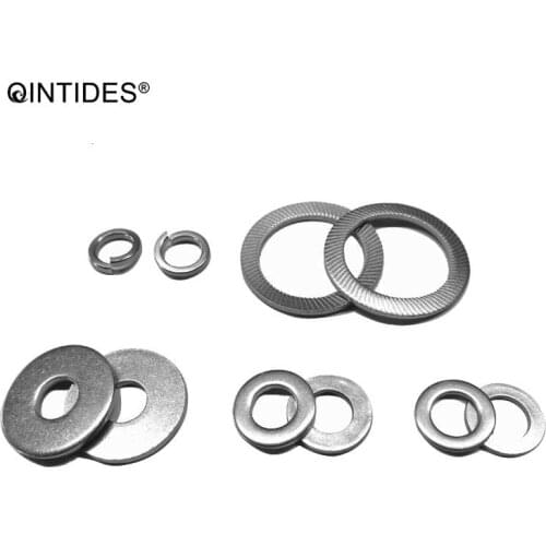 100Pcs M1.6 M2 M2.5 M3 M3.5 M4 M5 M6 M8 M10 Stainless Steel Washer spring lock washers Flat washers