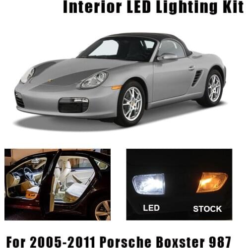 14pcs White Canbus Error Free LED Lamp Interior Map Dome Light Package Kit For 2005-2011 Porsche Boxster 987 Door Footwell Light