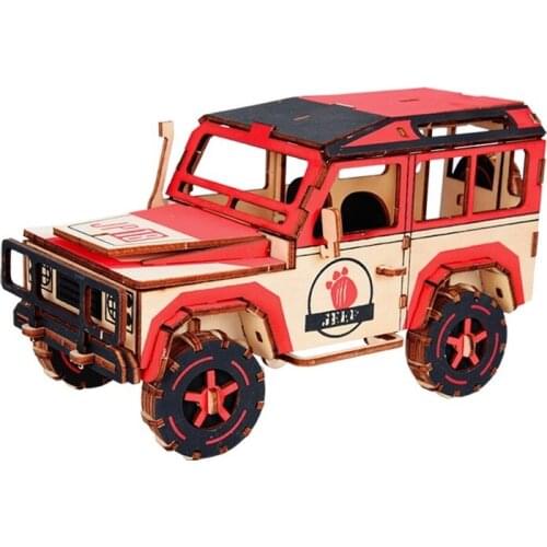 3D Wooden Mechanical RDAGUNSHIP Tank Car Airplane DIY Assembly Kit Military Model Building Blocks For Kids Teens Toys