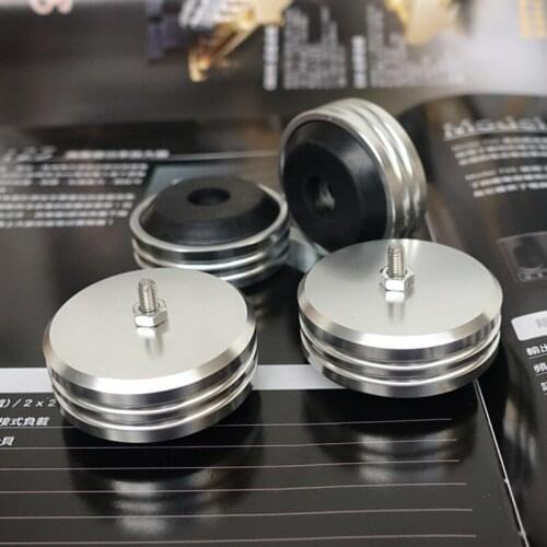 4pcs diameter 45MM height 19.5MM aluminum alloy rubber shock absorber feet, power amplifier feet, speaker feet
