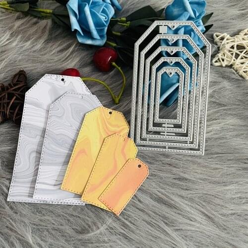 5 pcs set rectangle stitch tag scrapbook die Metal Cutting Dies DIY Scrapbook Paper Cards Embossing Craft Die Cut handmade craft