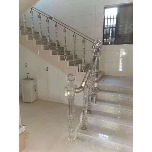 Free Shipping Acrylic PMMA Royal Pantinated Pole Railing Post Staircase Column