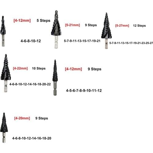 Big deal M35 TiAlN Hexagonal Shank Spiral Groove High Speed Steel Cobalt-Containing Step Drill