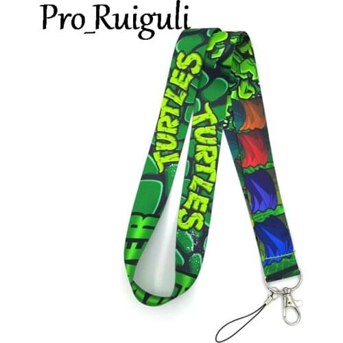 100pcs Turtles cartoon anime Neck Strap Lanyard keychain Mobile Phone Strap ID Badge Holder Rope Key Chain Keyring Accessories