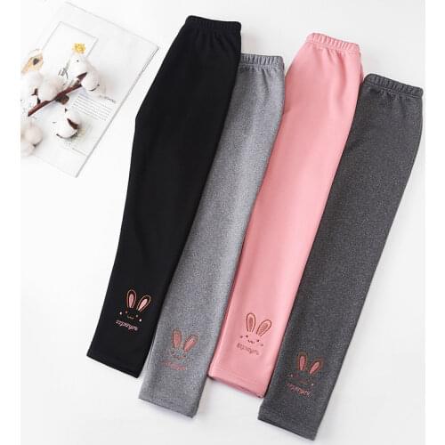 Kids Rabbit Winter Leggings Spring and Autumn Plus Velvet Padded Children Leggings Warm Pants