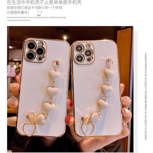 For iphone12 mobile phone shell 11Pro/Max love SE2 bracelet XsMax electroplating iPhone12Mini8plus all-inclusive anti-drop XR/7