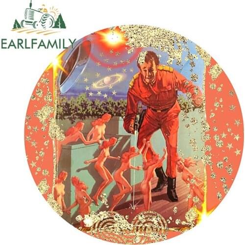 EARLFAMILY 13cm x 12.7cm for Space Man Cartoon Car Sticker Waterproof Trunk DIY Decal Car Door Windshield Scratch-Proof Decor