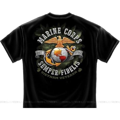 Marine Corps Usmc T Shirt Usmc Vietnam Vet Black Tshirt Summer Style Fashion Men Funny Design T-Shirts