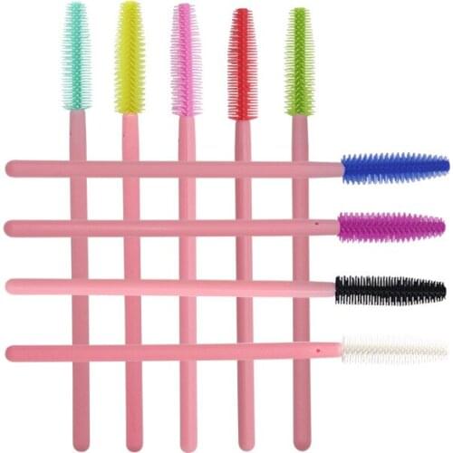 HOT 50 pcs Disposable Silicone Eyelash Brush Mascara Wands Eye Lashes Comb Extension Tool Professional Beauty women Makeup Tool