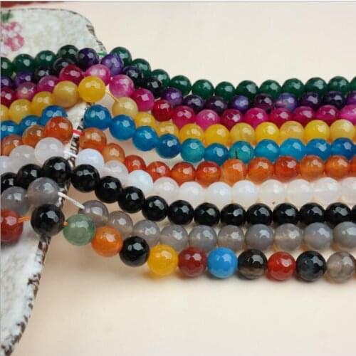 Natural Stone Carnelian Faceted Round Beads Red Agates 4 6 8 10 12MM Bracelet Necklace Handicraft Diy Beads for Jewelry Making