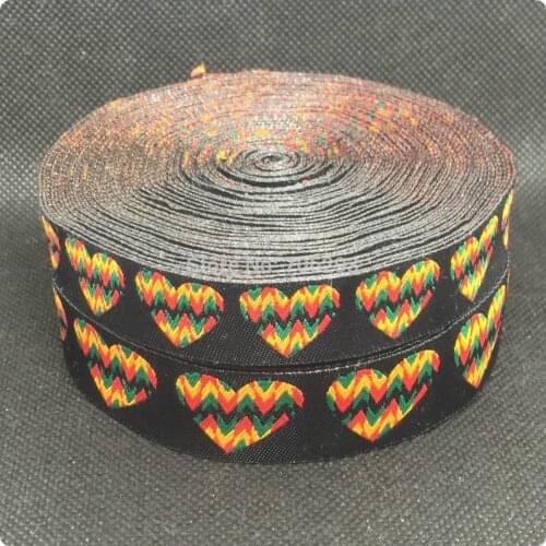 HOT!!! 2015 NEW wholesale 5/8"+7/8"(16mm+22mm 20yards/lots) Polyester broken heart Cartoon Woven Jacquard Ribbon