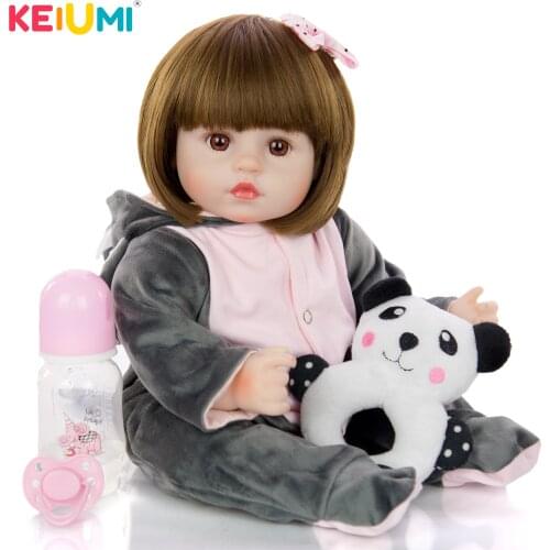 Amazing Reborn Newborn 18 Inch Lifelike Silicone Soft Cotton Body 48 cm Realistic Babies Toy Christmas Present Bedtime Playmates