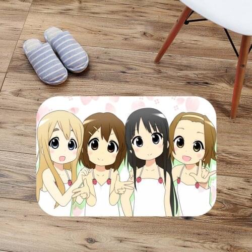 Bath Mats K-on Girl Anti Slip Bathroom Mat Suede Floor Bath Mat Washable Toilet Rugs Custom Kitchen Carpet