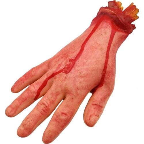 Bloody Horror Scary Halloween Prop Fake Severed Life Size Arm Hand House Scary Bloody