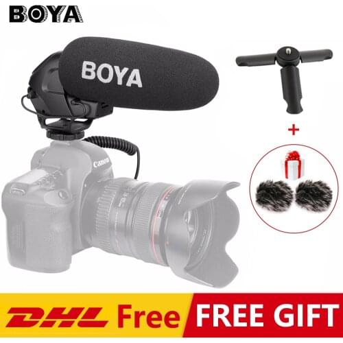 Boya BY-BM3030 BY-3031 BY-3032 Shoutgun Microphone On Camera 3.5mm Hypercardioid Video Mic Interview ENG for DSLR Cameras