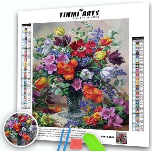 5D DIY Diamond Flower Arrangement Flower Vase Cross Stitch Diamond Embroidery Mosaic Diamond Home Decor