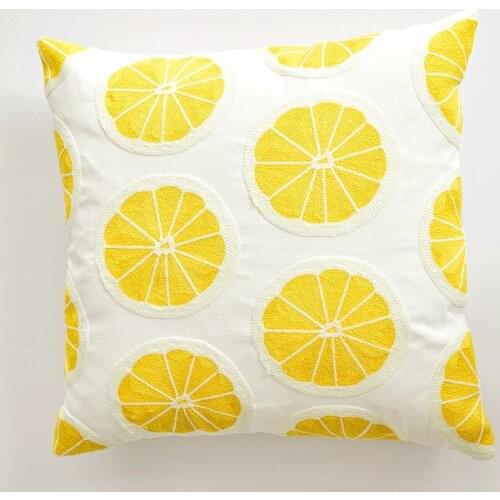 Lemon Cushion Cover Summer Pillowcase Fashion Throw Pillow for Sofa Bed Car Funda Conjines 45*45cm