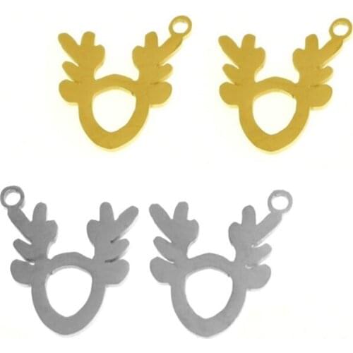 Classic Style Deer Jewelry Elk Pendant Necklace Antler Pendant Diy Earring Personalized Christmas Gift Holiday Making Findings