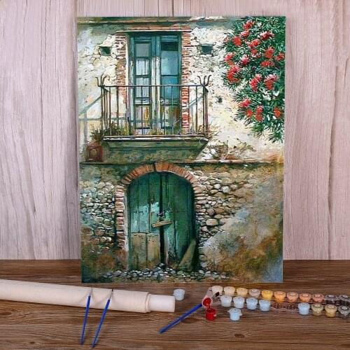 Landscape Scenery Painting By Numbers Complete Kit Acrylic Paints 40*50 Boards By Numbers Paintings For Children Handicraft