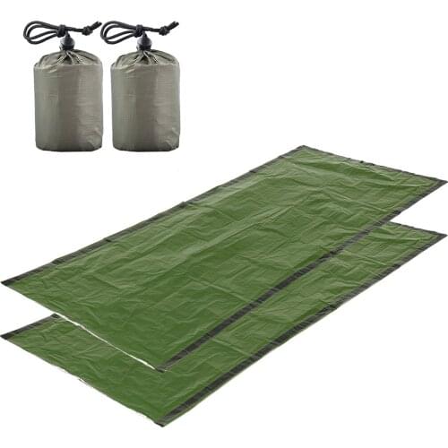 2 PCS Sleeping Bag with Compression Sack Portable Lightweight Emergency Blanket For Outdoor Camping Travel Hiking Backpacking