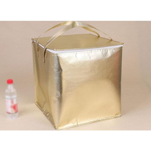 Takeaway Bag Big Capacity Portable Cooler Storage Bag Solid Color Aluminum Foil Food Case Picnic Bag Insulation Bag Lunch Bag