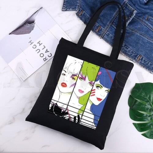 Jem And The Holograms Fashion Hipster Rock Hip Hop Black Canvas Print Shopping Bags Girls Fashion Life Casual Pacakge Hand Bag