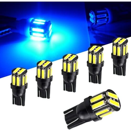 6x blue T10 W5W 501 168 LED Car Reading Dome Lights Auto Marker Lamps Wedge Tail Side Bulbs White For opel astra k zafira vivaro