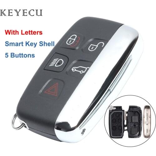 Keyecu Smart Remote Key Shell Case Fob 5 Buttons for Land Rover Range Rover Sport LR2 LR4