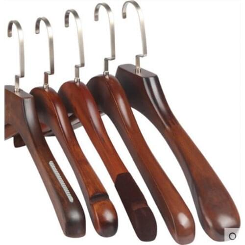 5pcs/lot Custom-made logo real wood clothes hanger adult clothing clothes rack solid wood childrens clothes rack