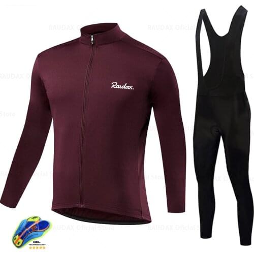 Spring Autumn Cycling Jersey 2021 Raudax Men Cycling Set Racing Bicycle Clothing Suit Breathable Mountain Bike Clothes Sportwear