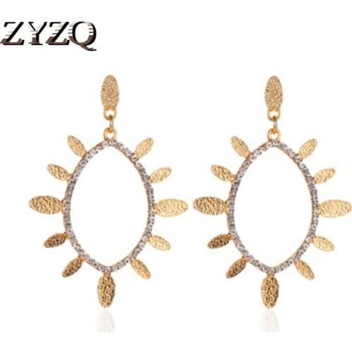ZYZQ Hyperbole Drop Earrings For Women Fashion High Quality Sunflower Shaped Pendant Party Accessories Earrings Hot Selling