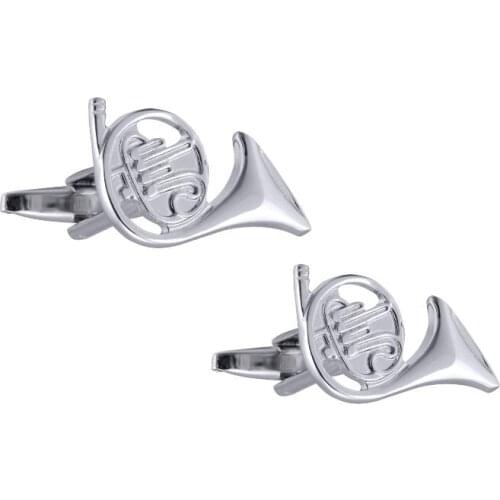 10pairs/lot Musical Instrument Cufflinks Mini Horn Shape Cuff Links Silver Shirt Cuff Button Gift Mens Fashion Jewelry