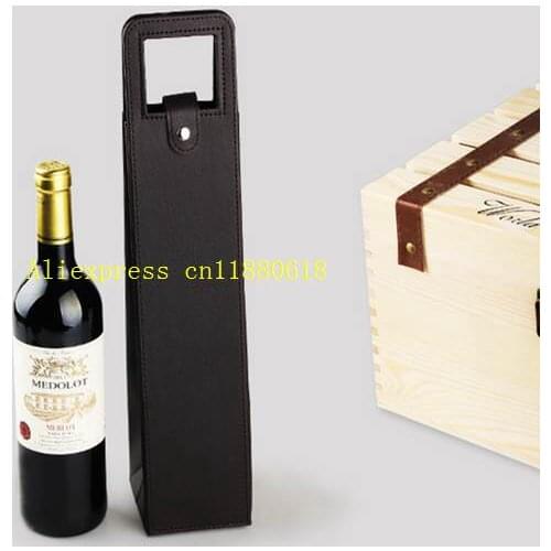 100pcs/lot Fast shipping Wine bags of wine packaging gift boxes Red wine only leather bag Customize