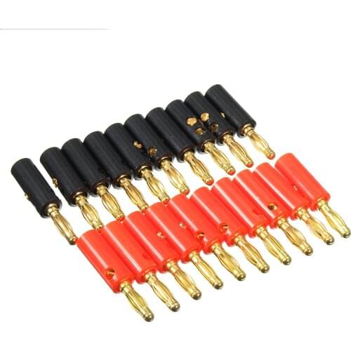 20Pcs Gold Plated 4mm Audio Speaker Wire Cable Lead Banana Plug Connector Adapter