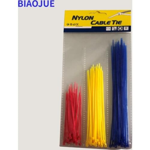 20PCS Self-locking color nylon tie 3x100 3x150 3x200 Strapping tape red nylon cable ties National standard Tidy up the wires