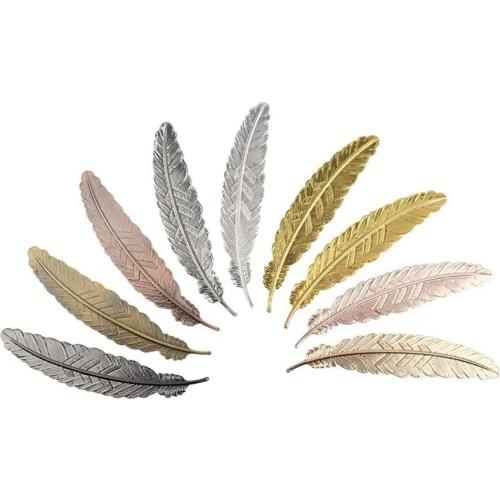 9 Pieces Metal Feather Bookmarks Simple Elegant And Thin Feather Shaped Bookmarks Book Markers For Adults, Children