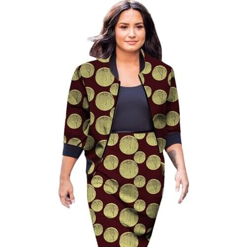 Ankara Style Colorful Print Women Jacket Match Pant Sets Wedding Occasion Outfits Custom Made Ghana Clothing