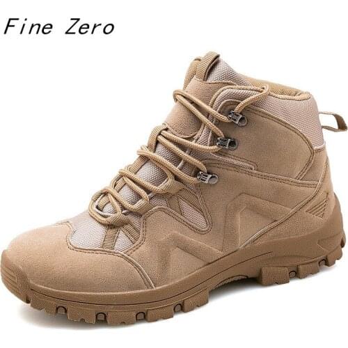 Brand Tactical Military Combat Boots Outdoor Breathable Lace-up Men Shoes Army Ankle Boots Safety Climbing Shoes Big Size 39-46