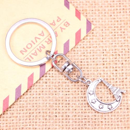 20pcs New Fashion Keychain 22x19mm eiffel tower paris moon Pendants DIY Men Jewelry Car Key Chain Ring Holder Souvenir For Gift