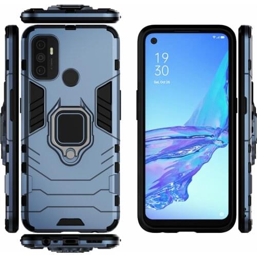 Armor Shockproof Coque For OPPO A53 A53s 2020 Case Car Magnetic Holder Protective Ring Cover on orro OPPO A53 A53s Para Funda