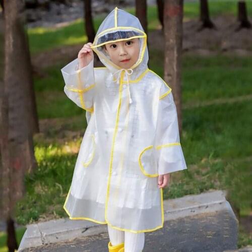 High Quality Outdoor Cute EVA Baby Kids Raincoat Waterproof Rain Coat Children Impermeable Poncho Boys Girls Rain Jacket Kids