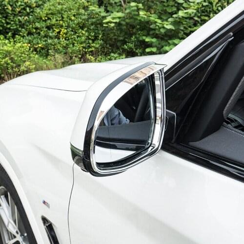 For BMW X3 G01 X4 G02 2018 2019 ABS Plastic Chrome Car rearview mirror block rain eyebrow frame Cover Trim
