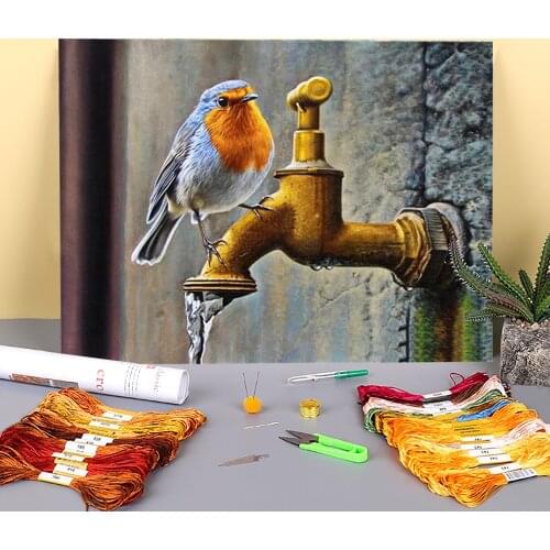 Animal Bird Printed Canvas 11CT Cross Stitch Embroidery Kit DMC Threads Needlework Painting Hobby Sewing Promotions Room Magic