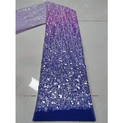 Exquisite sequin lines with bead tube gradient lace, French tulle embroidery, suitable for ladies' fashionable party dresses