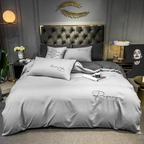Bedding Set Christmas Pure cotton color pure cotton embroidery close-fitting soft Bed Cover Set Duvet CoverBed Sheets Bed linen